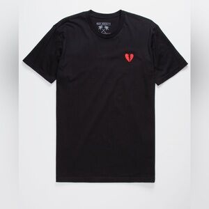 RIOT SOCIETY Broken Heart Mens Black T-Shirt